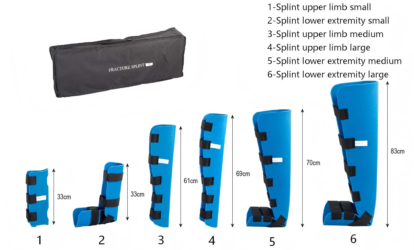 Kit de Férulas Semirrígidas Xiehe YXH-9